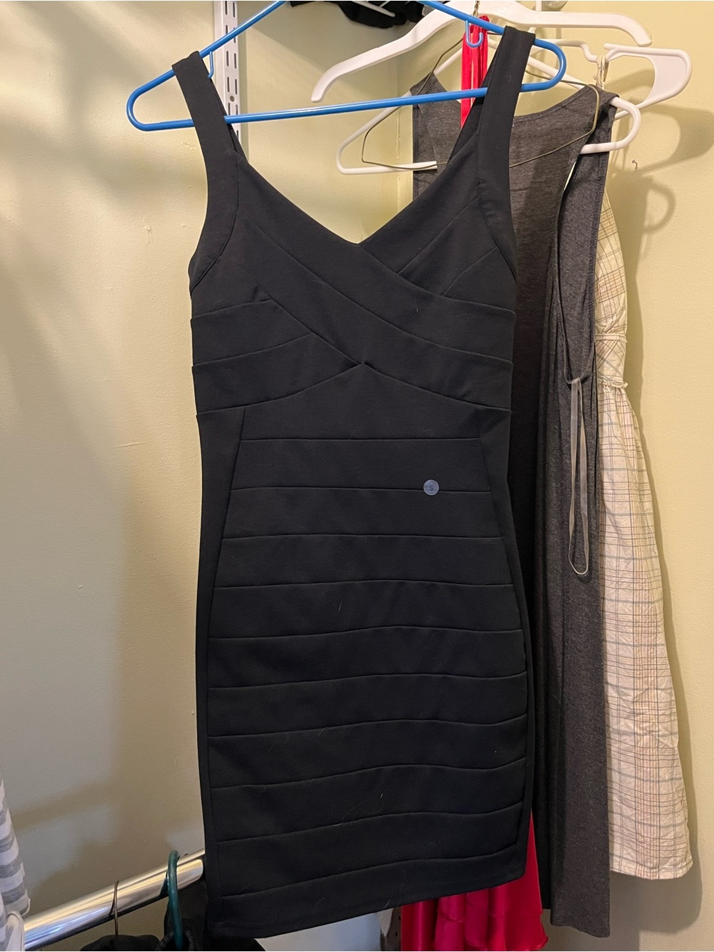 American Eagle Outfitters Black Fitted Bandage-Style Mini Dress